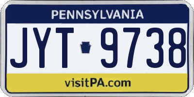 PA license plate JYT9738