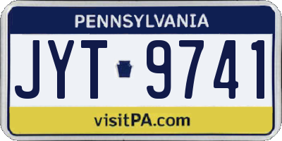 PA license plate JYT9741