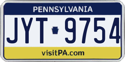 PA license plate JYT9754