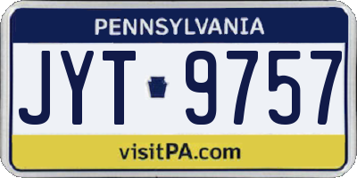 PA license plate JYT9757