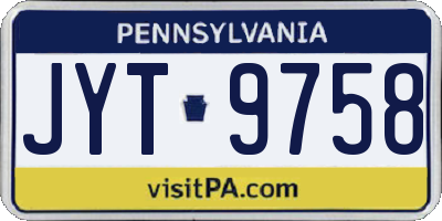 PA license plate JYT9758