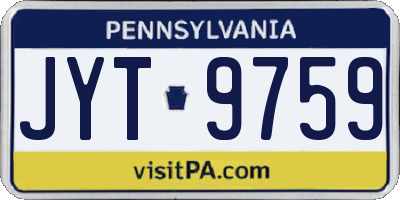 PA license plate JYT9759