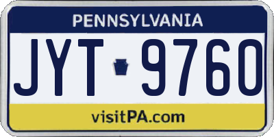 PA license plate JYT9760
