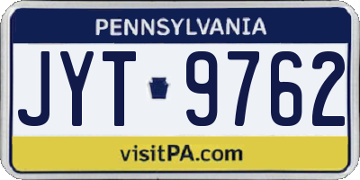 PA license plate JYT9762