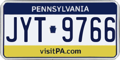 PA license plate JYT9766