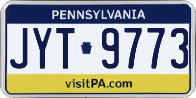 PA license plate JYT9773