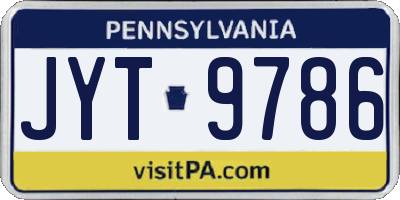 PA license plate JYT9786