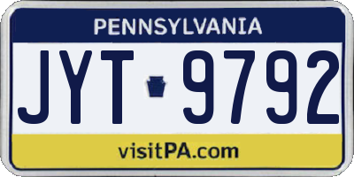 PA license plate JYT9792