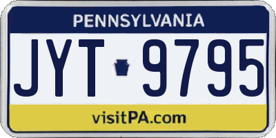 PA license plate JYT9795