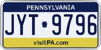 PA license plate JYT9796