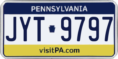 PA license plate JYT9797