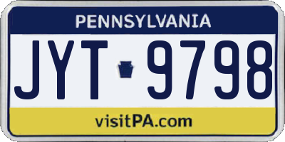 PA license plate JYT9798
