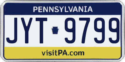 PA license plate JYT9799