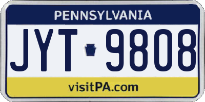 PA license plate JYT9808