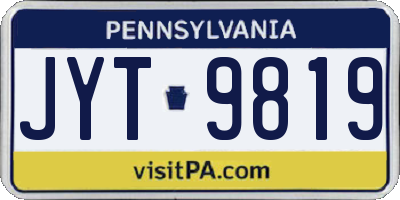 PA license plate JYT9819