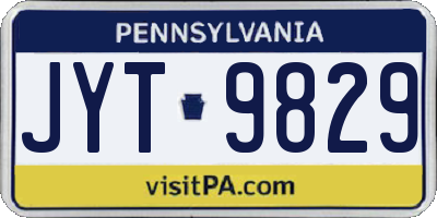 PA license plate JYT9829