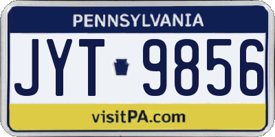 PA license plate JYT9856