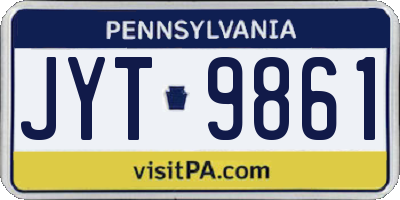 PA license plate JYT9861