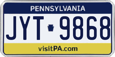 PA license plate JYT9868