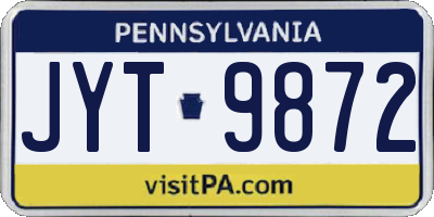 PA license plate JYT9872