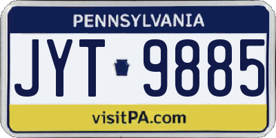 PA license plate JYT9885