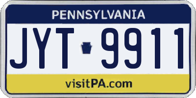 PA license plate JYT9911