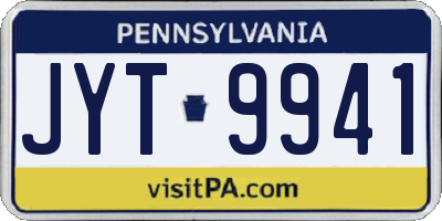 PA license plate JYT9941