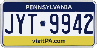 PA license plate JYT9942