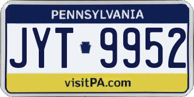 PA license plate JYT9952