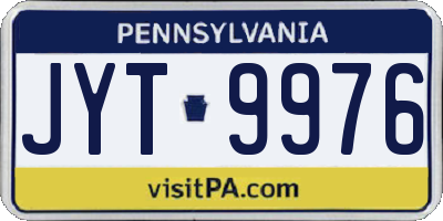 PA license plate JYT9976