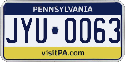 PA license plate JYU0063