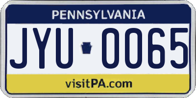 PA license plate JYU0065