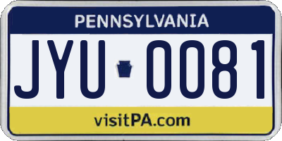 PA license plate JYU0081