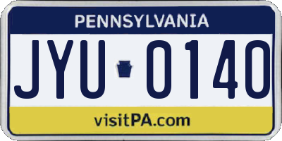 PA license plate JYU0140