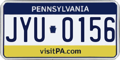 PA license plate JYU0156