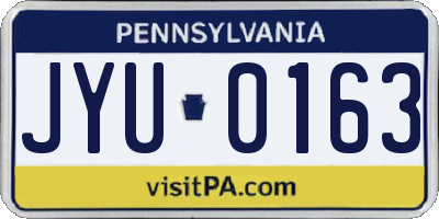 PA license plate JYU0163