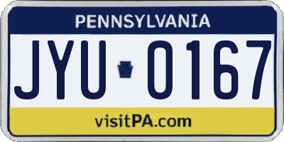 PA license plate JYU0167