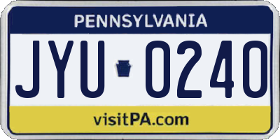 PA license plate JYU0240