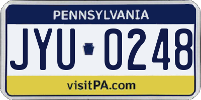 PA license plate JYU0248