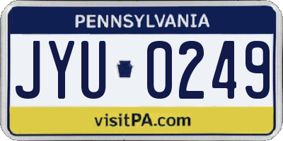 PA license plate JYU0249