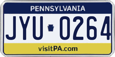PA license plate JYU0264