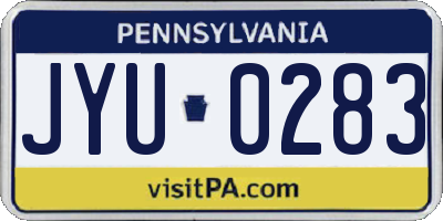 PA license plate JYU0283