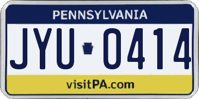 PA license plate JYU0414