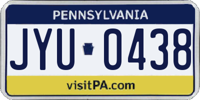 PA license plate JYU0438