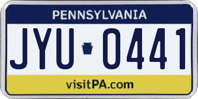 PA license plate JYU0441