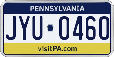 PA license plate JYU0460