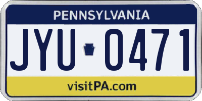 PA license plate JYU0471