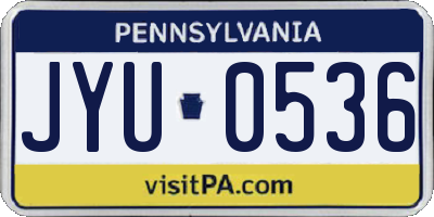 PA license plate JYU0536