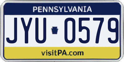PA license plate JYU0579