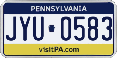 PA license plate JYU0583